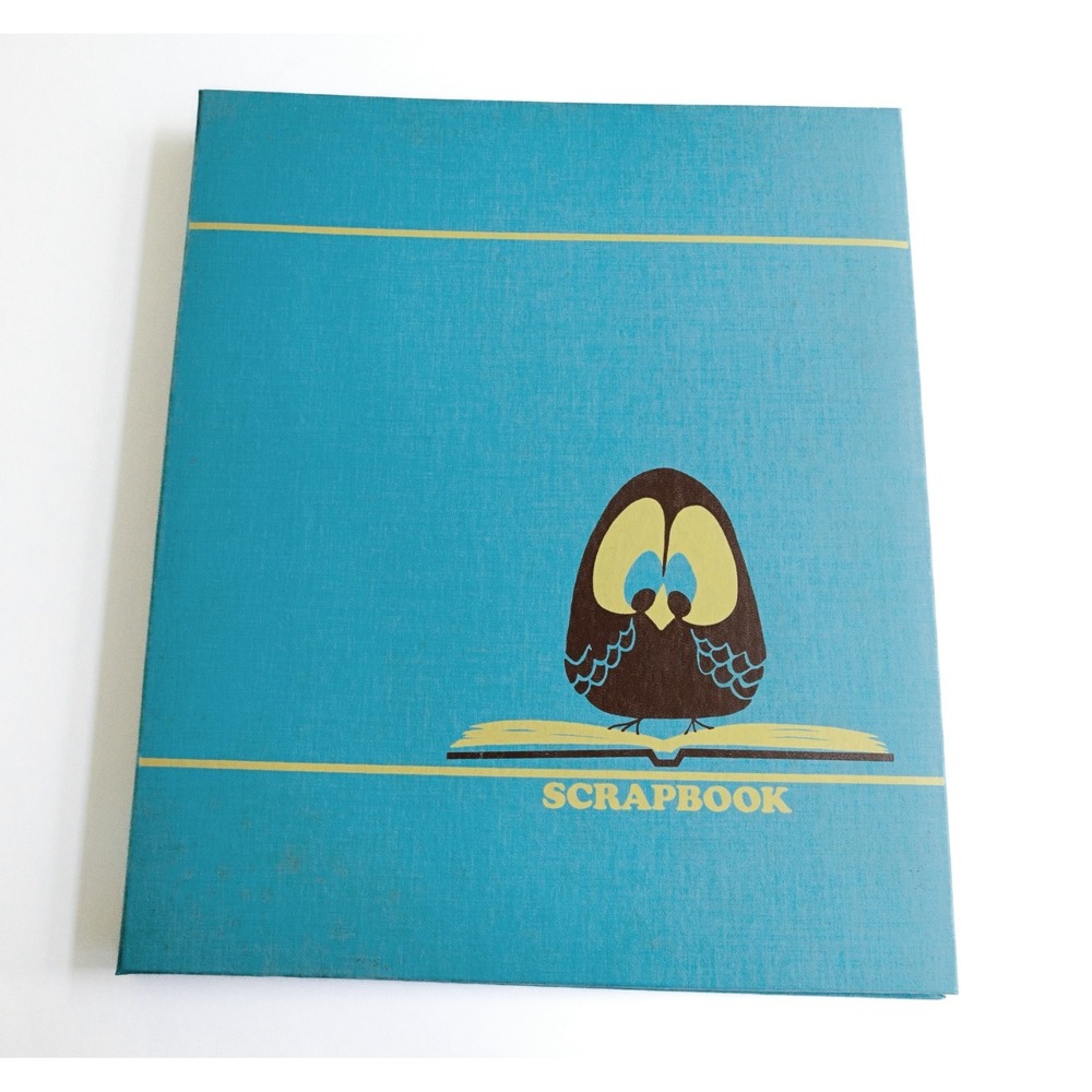 CR Gibson Vintage Blank Scrapbook Owl Art Cover Large 12 x 14.5"